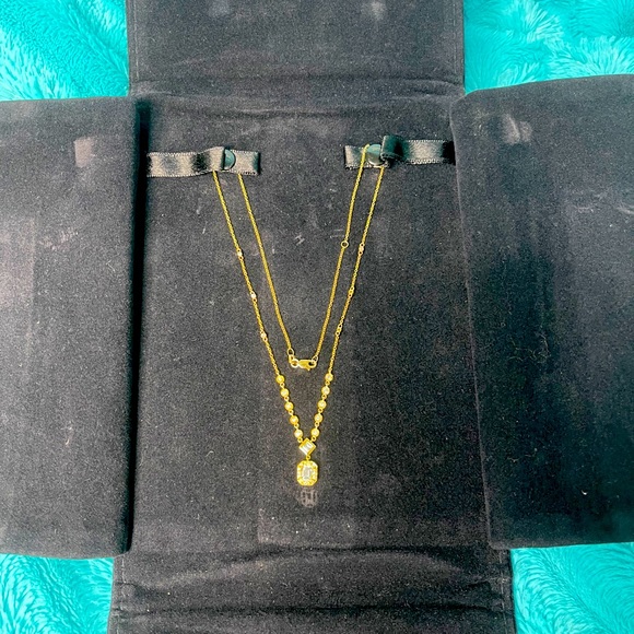 Genuine Diamonds Real 14K Yellow Gold Station Necklace. (NOT MAN MADE OR PLATED) - Picture 5 of 8